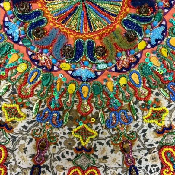 Camilla Multicolor Embroidered Cape/Shawl - Picture 4 of 5